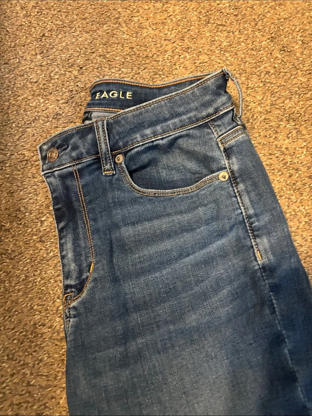 American Eagle Outfitters Dark Blue hi Rise Skinny Kick Jeans